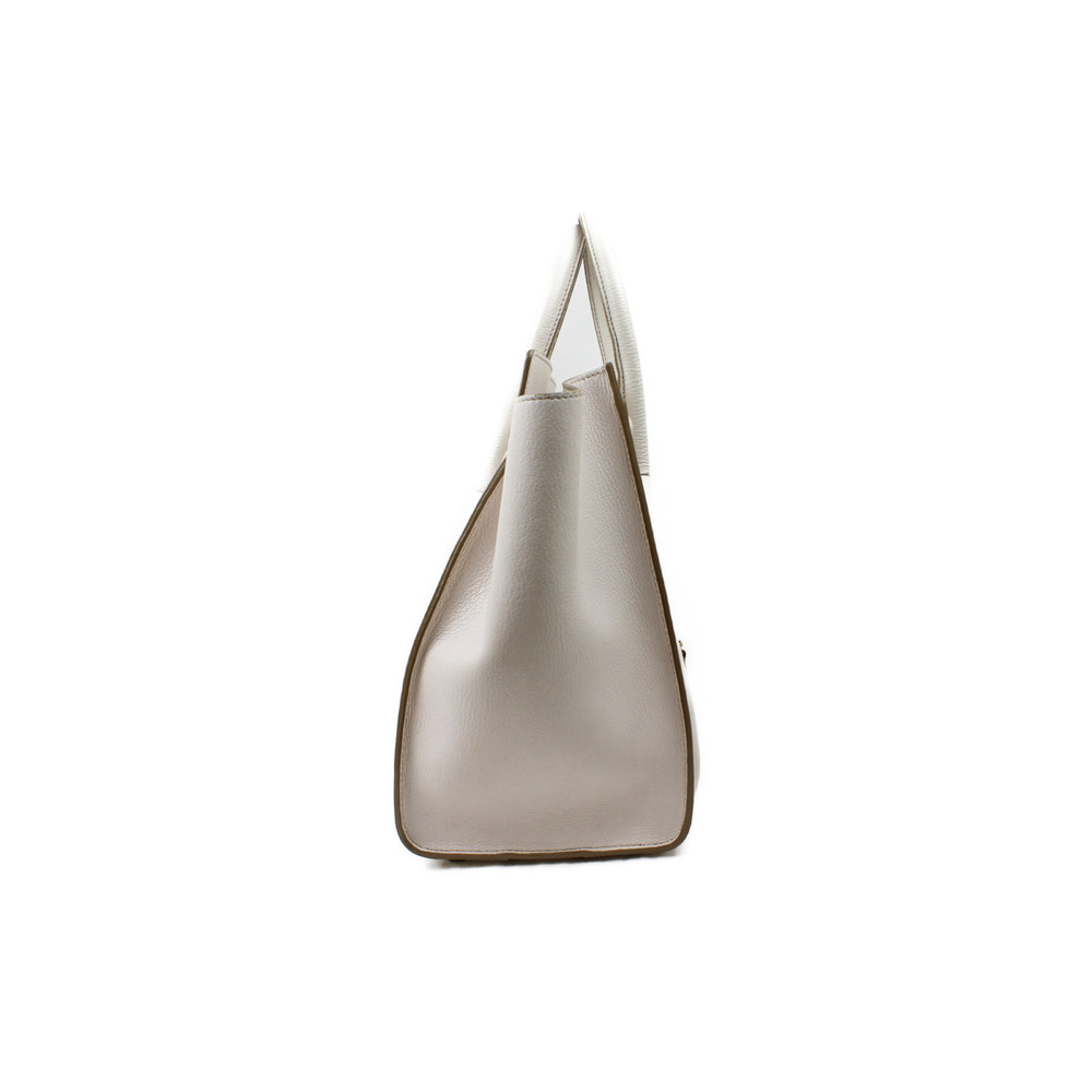 Celine Mini Handbag Leather White Luggage